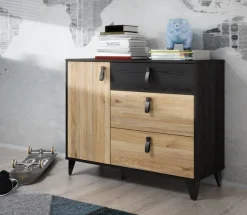 FORTE Sideboard »Lya« Sideboard 3 Schubkästen, 1 Tür, Stauraum, Griffschlaufen