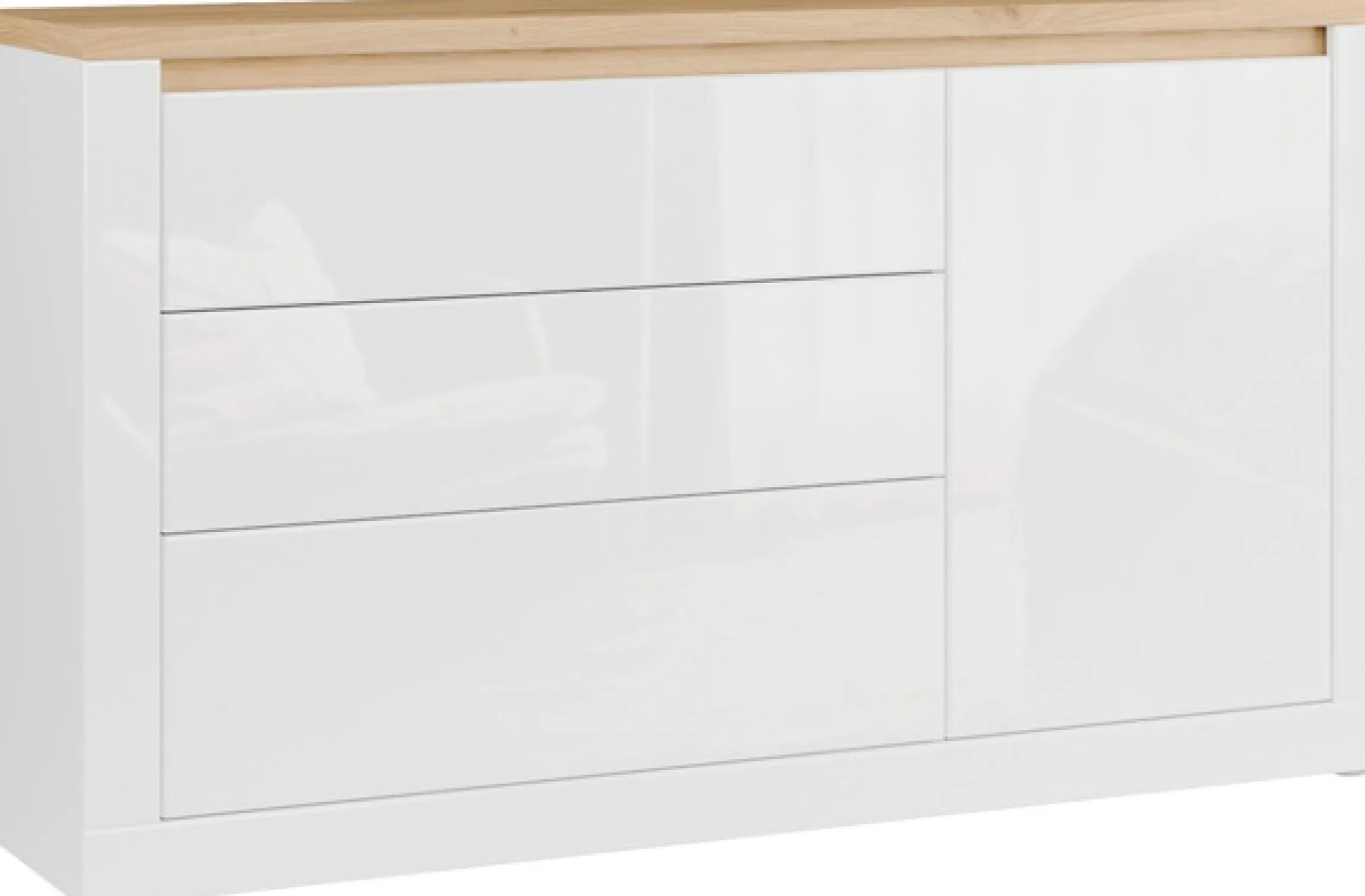 FORTE Sideboard »Sideboard, grifflos, Beleuchtung inklusive« B/H/T 156,4/89,8/41,6 cm, Front glänzend