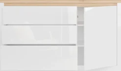 FORTE Sideboard »Sideboard, grifflos, Beleuchtung inklusive« B/H/T 156,4/89,8/41,6 cm, Front glänzend
