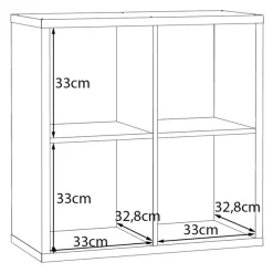 FORTE Standregal »Mauro« Fachgröße 33x33cm, 4 Fächer