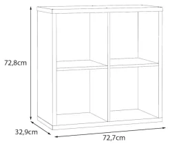 FORTE Standregal »Mauro« Fachgröße 33x33cm, 4 Fächer