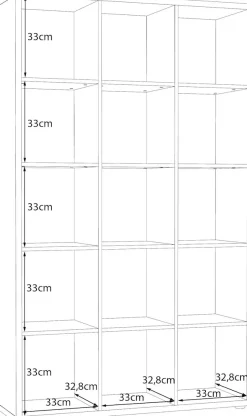 FORTE Standregal »Mauro, Raumteiler, sorgt für Stil und Ordnung« B/H/T ca: 107/176/ 32cm,5 Fächer, Jedes Fach ist bis zu 5 kg belastbar, Fachgröße 33x33cm
