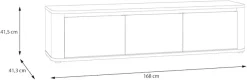 FORTE TV-Board B/H/T 168/41,5/41,3 cm Soft Close, Stauraum, MDF Front