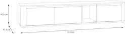 FORTE TV-Board B/H/T 215/41,5/41,3 cm , Stauraum, MDF Front