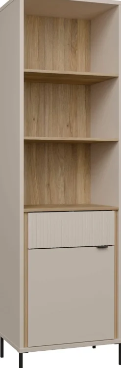 FORTE Vitrine »Forte Seravel Vitrine, 2-türig, 1 Schublade, Lamellen« B/H/T 59,4/199,2/41,5 cm, Stauraum, optionale Beleuchtung