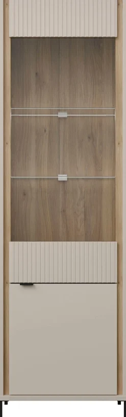 FORTE Vitrine »Forte Seravel Vitrine, 2-türig, Höhe 192,2 cm Lamellen« B/H/T 59,4/199,2/41,5 cm, Glastüre, optionale Beleuchtung