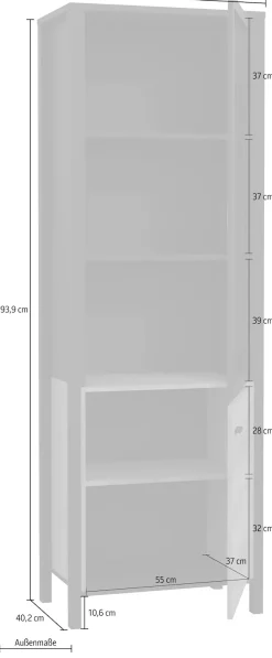 FORTE Vitrine »High Rock« Höhe ca. 193 cm
