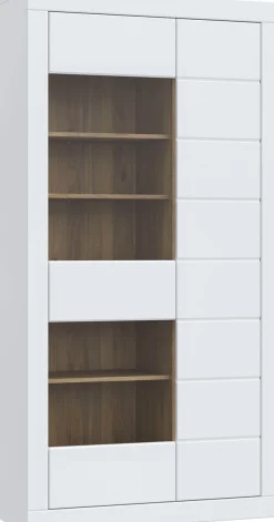 FORTE Vitrine »Lefkadas, Breite 101cm , Höhe 196cm« Highboardvitrine, grifflose Front, breite Rahmenoptik mit Glaseinsatz