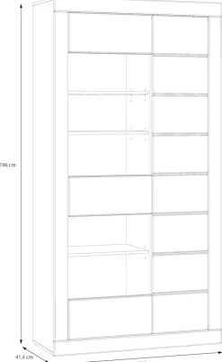 FORTE Vitrine »Lefkadas, Breite 101cm , Höhe 196cm« Highboardvitrine, grifflose Front, breite Rahmenoptik mit Glaseinsatz