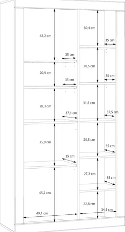FORTE Vitrine »Lefkadas, Breite 101cm , Höhe 196cm« Highboardvitrine, grifflose Front, breite Rahmenoptik mit Glaseinsatz