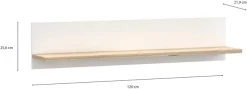 FORTE Wandboard »Vankka Regal Wandmontage« B/H/T 120/25,6/21,9 cm,Wandregal, zweifarbiges Dekor, einfache Montage