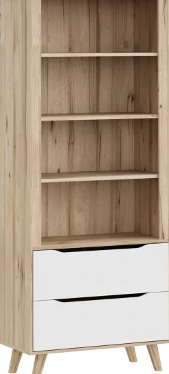 FORTE Wandregal »Vankka Regal 2 Schubkästen« B/H/T 84,7/201,5/41,7 cm,Regal, Holzfüße, Einlegeböden variabel , 2 Schubkästen