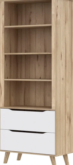 FORTE Wandregal »Vankka Regal 2 Schubkästen« B/H/T 84,7/201,5/41,7 cm,Regal, Holzfüße, Einlegeböden variabel , 2 Schubkästen