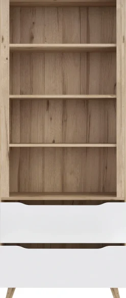 FORTE Wandregal »Vankka Regal 2 Schubkästen« B/H/T 84,7/201,5/41,7 cm,Regal, Holzfüße, Einlegeböden variabel , 2 Schubkästen