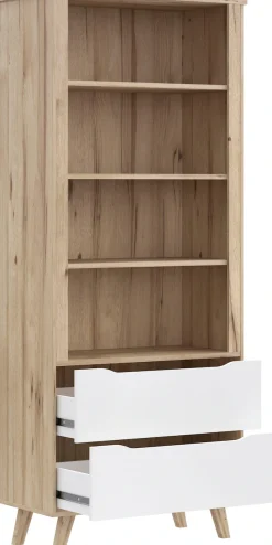 FORTE Wandregal »Vankka Regal 2 Schubkästen« B/H/T 84,7/201,5/41,7 cm,Regal, Holzfüße, Einlegeböden variabel , 2 Schubkästen