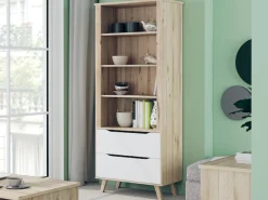 FORTE Wandregal »Vankka Regal 2 Schubkästen« B/H/T 84,7/201,5/41,7 cm,Regal, Holzfüße, Einlegeböden variabel , 2 Schubkästen
