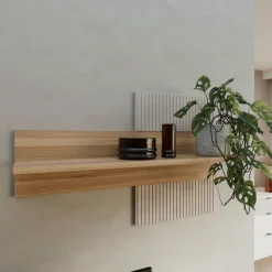 FORTE Wandregal »Wandboard, Lamellenoptik, warme Holznuancen« B/H/T100/63,4/21,9 cm, einfache Montage,