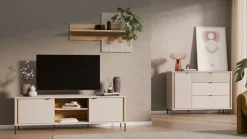 FORTE Wandregal »Wandboard, Lamellenoptik, warme Holznuancen« B/H/T100/63,4/21,9 cm, einfache Montage,