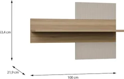FORTE Wandregal »Wandboard, Lamellenoptik, warme Holznuancen« B/H/T100/63,4/21,9 cm, einfache Montage,