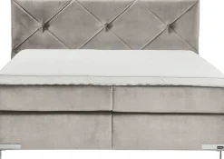 GALLERY M branded by Musterring Boxspringbett »Dubai« Kufe in Chrom, 3 Härtegrade, Kopfteil mit Knopfheftung