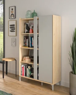 Gami Bücherregal »LENK« Dekorative Bibliothek mit geschlossenem Aufbewahrungsbereich