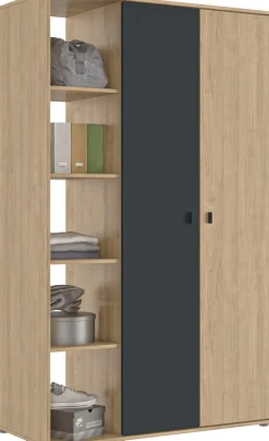 Gami Kleiderschrank »Schrank mit 2 Türen und Bibliothekseinheiten« ein cleverer, funktionaler Schrank