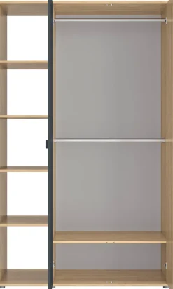 Gami Kleiderschrank »Schrank mit 2 Türen und Bibliothekseinheiten« ein cleverer, funktionaler Schrank