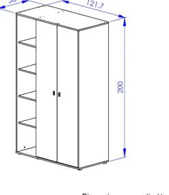 Gami Kleiderschrank »Schrank mit 2 Türen und Bibliothekseinheiten« ein cleverer, funktionaler Schrank