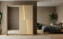Gami Kleiderschrank »SILVA Schiebeschrank mit 2 Türen« Optimale Stauraumkapazität, Front mit LED-Beleuchtung