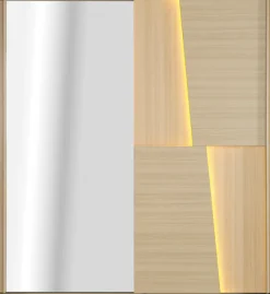 Gami Kleiderschrank »SILVA Schiebeschrank mit 2 Türen« Optimale Stauraumkapazität, Front mit LED-Beleuchtung