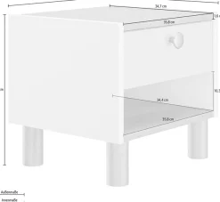 Gami Nachttisch »Romy« 1 Stk. tlg. Elegantes Design für eine sanfte und feminine Atmosphäre.