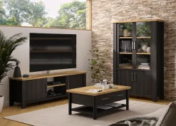 Gami Vitrine »Sequoia« 1 Stk. tlg. Wohnzimmer-Programm in Landhaus- und Industrial-Dekor