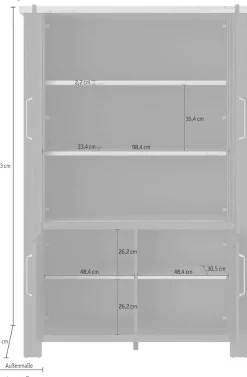 Gami Vitrine »Sequoia« 1 Stk. tlg. Wohnzimmer-Programm in Landhaus- und Industrial-Dekor