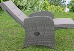 Garden Pleasure Loungesessel »SALERNO« Set, 2 Stk. tlg. Polyrattan, verstellbar, inkl. Auflagen, grau