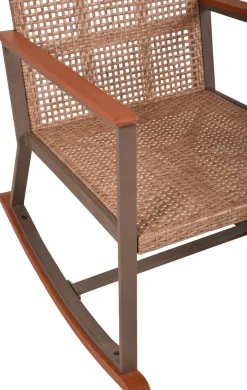 Garden Pleasure Schaukelstuhl »SINALOA« (Set) Teak Look, inkl. Tisch und Auflagen
