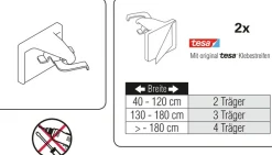 GARDINIA Sichtschutzbefestigung »Klebeträger-Set« für Aluminium-Jalousien