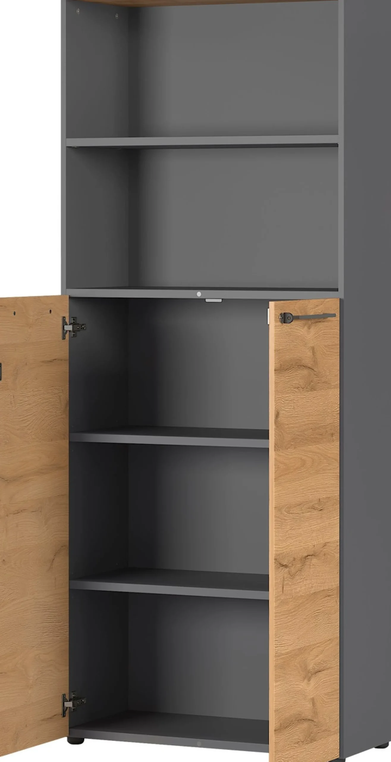 GERMANIA Aktenschrank »GW-Agenda, Mehrzweckschrank, abschließbar,« optional mit 2 offenen Fächern, Maße 80x197 cm, Made in Germany