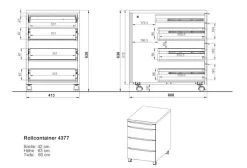 GERMANIA Büromöbel-Set »Mailand« 3 Stk. tlg. inkl. Schreibtisch, Rollcontainer und Raumteiler