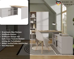 GERMANIA Eckschreibtisch »Lissabon« Winkelschreibtisch mit integriertem Sideboard