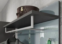 GERMANIA Garderobenpaneel »Oakland mit Glasfront« Breite: 97 cm, mit Ablageboden, Stange und Haken aus Metall