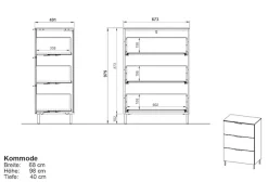 GERMANIA Kommode »Savoca« 1 Stk. tlg. Breite 68 cm, Soft-close, 2 Fußvarianten inkl., Made in Germany