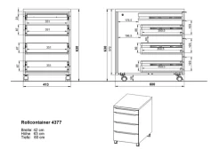 GERMANIA Rollcontainer »Mailand, mit 4 Schubladen, optional mit Schubladendämpfung,« Utensilienfach, 42x63 cm, Made in Germany