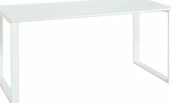 GERMANIA Schreibtisch »GW-Monteria« mit Glasauflage, Metallkufen, Breite 160 cm, Made in Germany