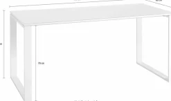 GERMANIA Schreibtisch »GW-Monteria« mit Glasauflage, Metallkufen, Breite 160 cm, Made in Germany