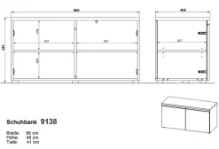 GERMANIA Schuhbank »Cormano« 96 x 49 x 41 cm, verstellbare Böden, Soft-close, Made in Germany