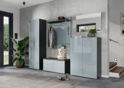 GERMANIA Schuhschrank »Oakland mit Glasfront« Breite: 87 cm, Türdämpfung, verstellbare Böden, Made in Germany