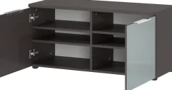 GERMANIA Schuhschrank »/ Schuhbank Oakland« 97x47x40cm, Türdämpfung, verstellbare Böden,Glasfront, Made in Germany