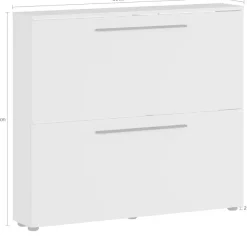 GERMANIA Schuhschrank »Utah Schuhschrank in 2 Breiten, mit 2 oder 3 Klappen« Tiefe: 19cm, ideal für schmale Flure, Metallschuhkörbe,Made in Germany