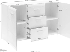 GERMANIA Sideboard »Adana« Breite 144 cm, verstellbare Böden, Hochglanz-Fronten, Made in Germany