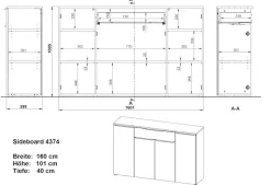 GERMANIA Sideboard »Mailand« Sideboard mit einer Schublade und 4 Türen, in graphit & weiß verfügbar